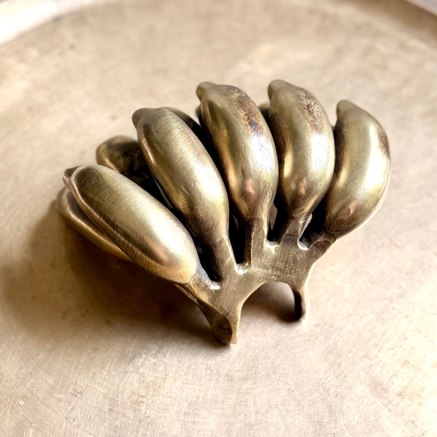 Brass Banana Bunch Sculpture