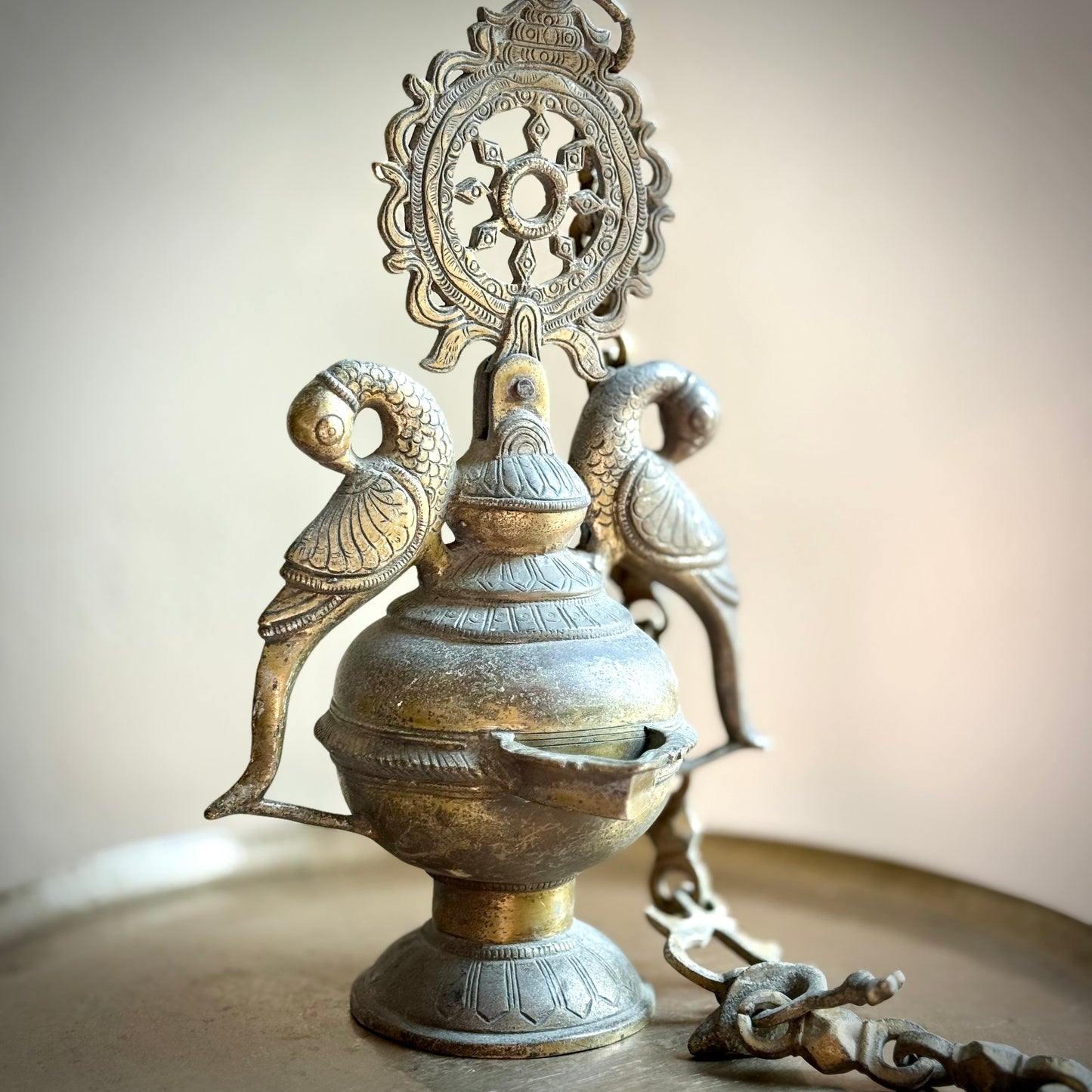 Vintage Twin Parrot Hanging Lamp