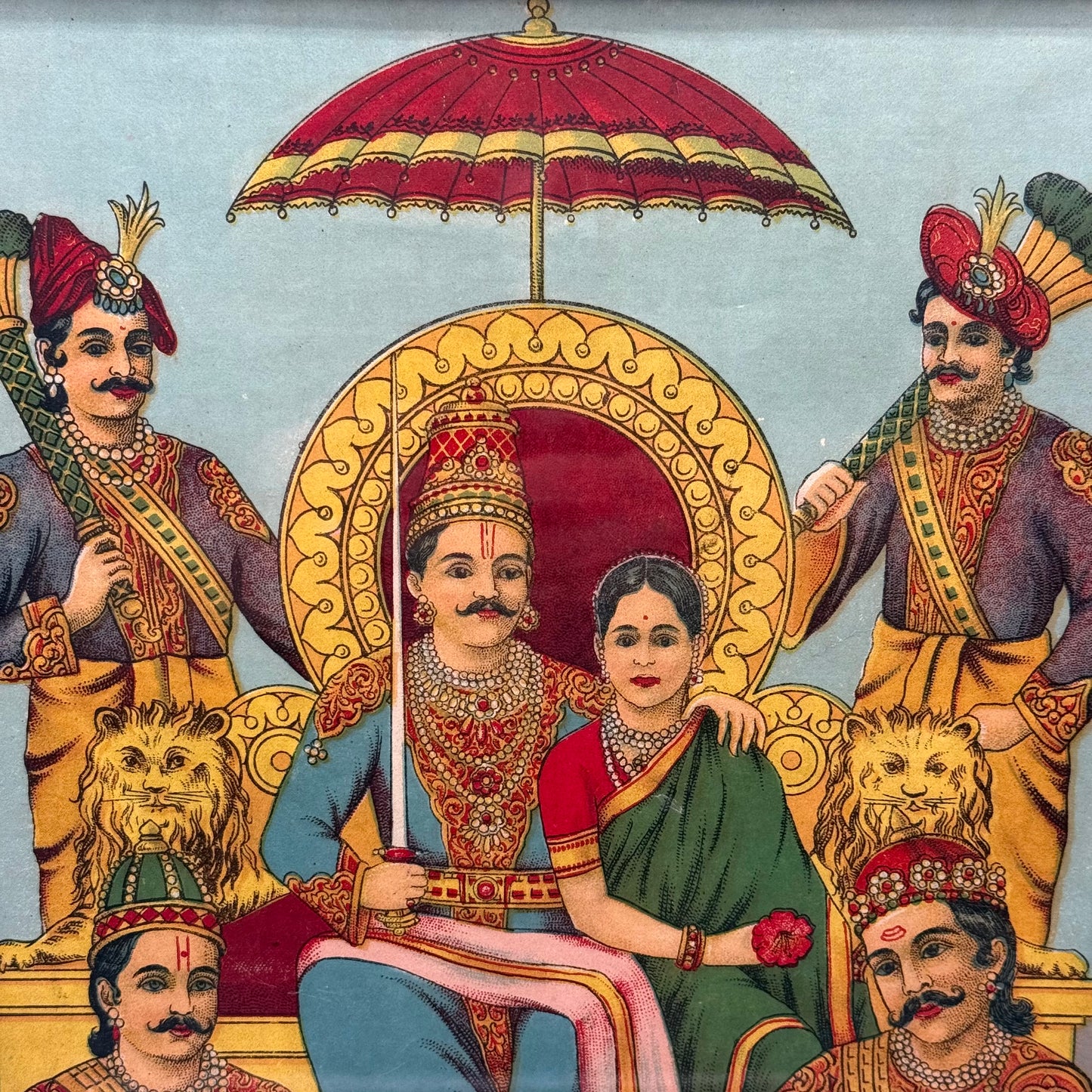 ‘Pandav Sabha’ Raja Ravi Varma Lithograph Print