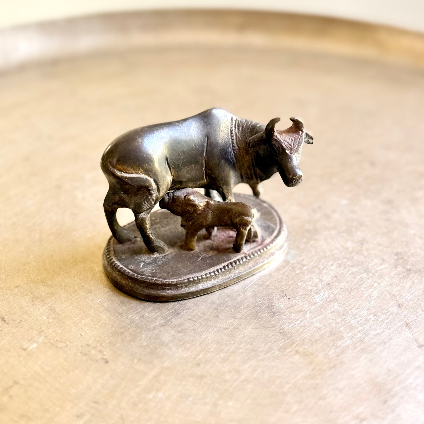 The Sacred Mother: Handcrafted Brass Kamadhenu