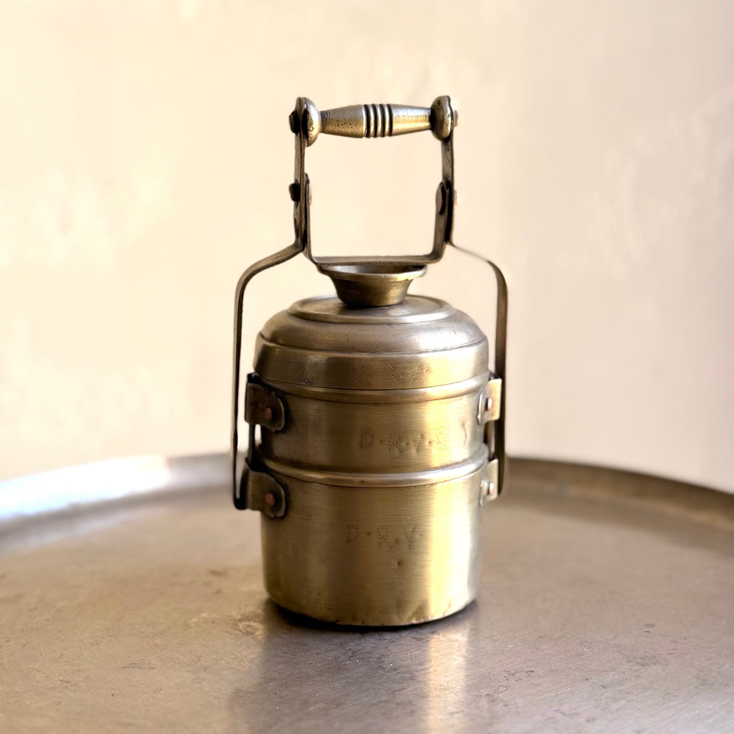 Vintage Brass Mini Tiffin Box – Rare Collectible