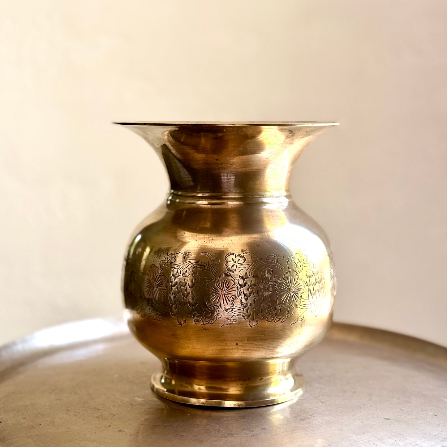 Vintage Brass ‘Kamal’ Vase
