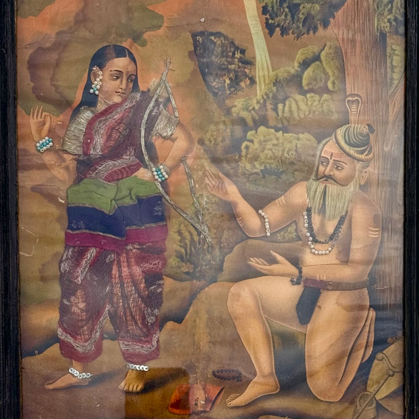 ‘Shankar Mili — Shiva & Parvati’ Raja Ravi Varma Lithograph Print
