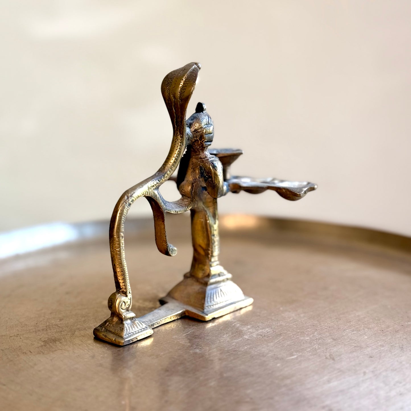 Naag Kanya 5-Wick Brass Aarti Lamp