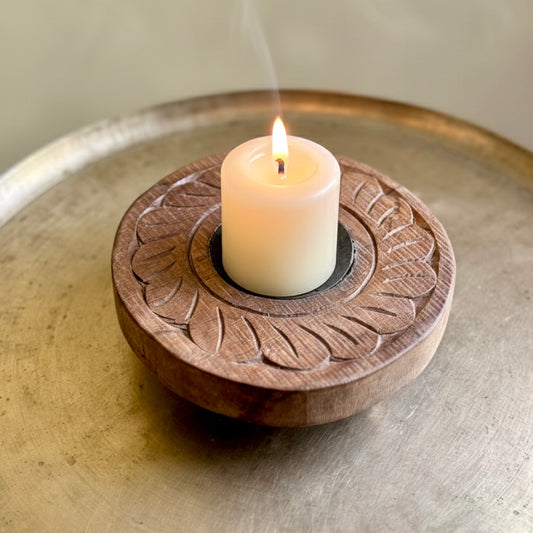 Assorted Old Wood Chowki Candle Stand