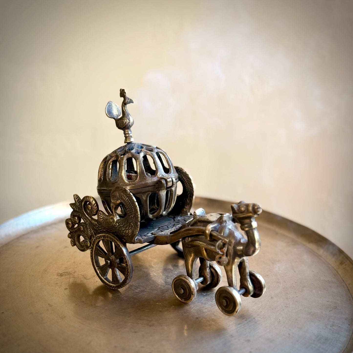 Brass Camel Chariot Dhoopdaan