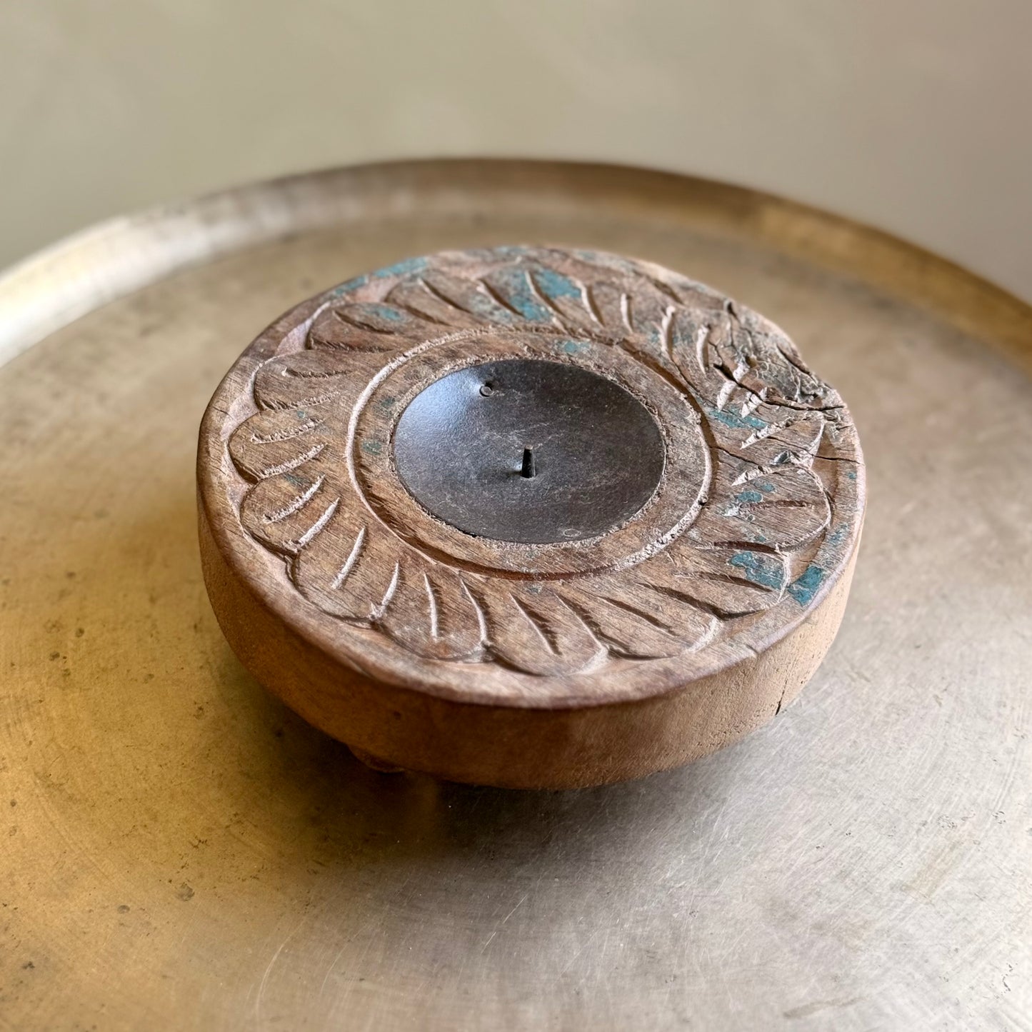 Assorted Old Wood Chowki Candle Stand