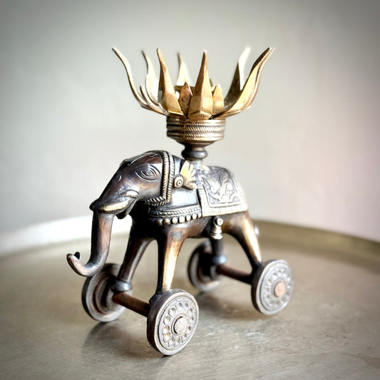 Royal Elephant with Lotus Lamp