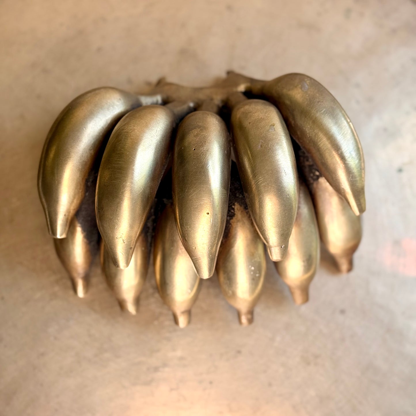 Brass Banana Bunch Sculpture