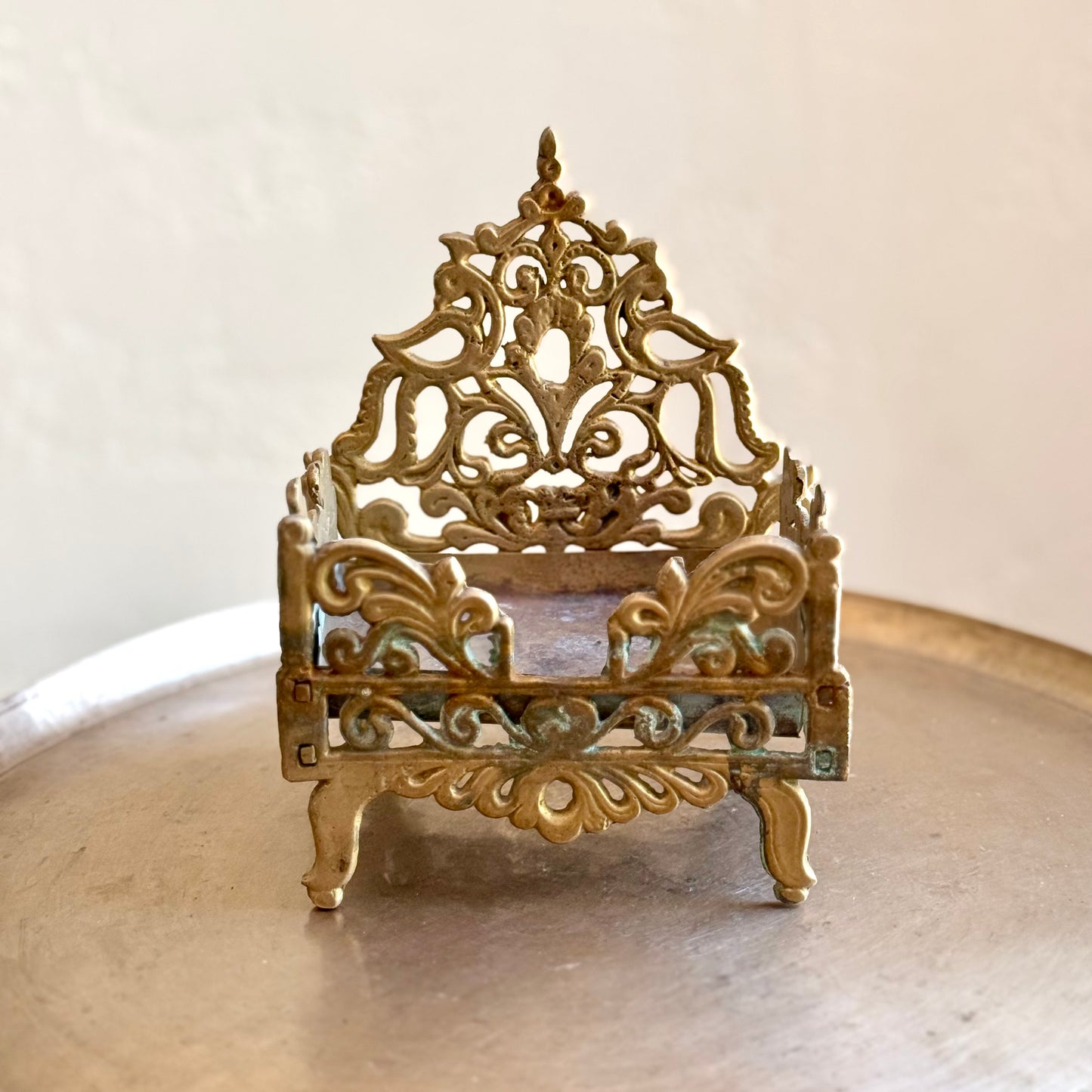 Vintage Brass Singhashan - Rajasthan (Mid 20th Century)