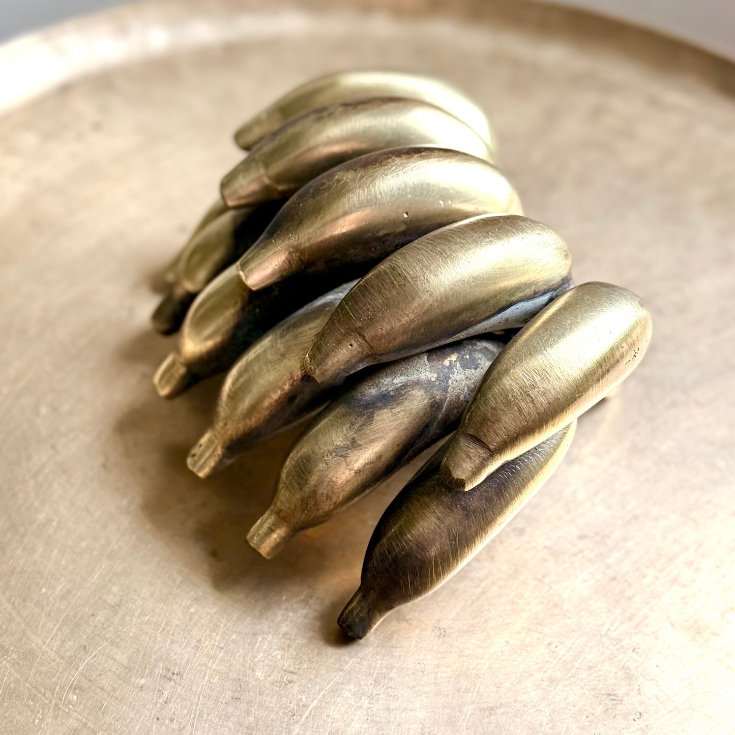Brass Banana Bunch Sculpture