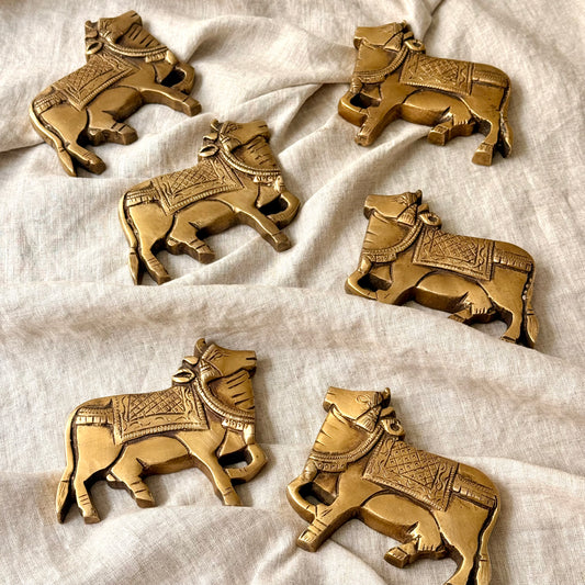 Sacred Brass Nandi Pair