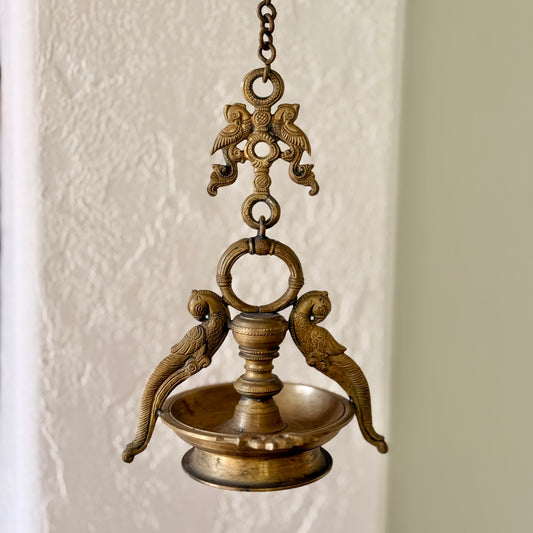 Heritage Twin Parrot Hanging Lamp