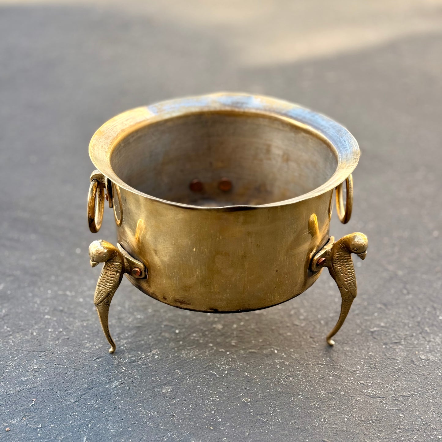 Antique Brass Parrot-Legged Vessel