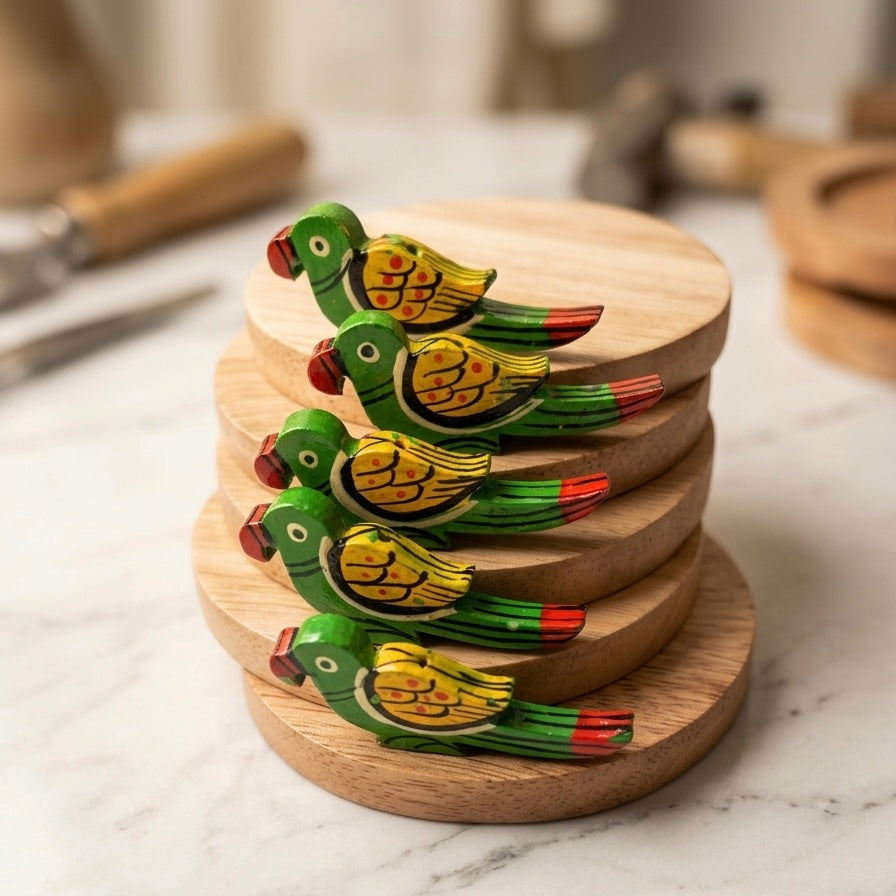 ‘Pankhi’ Coasters (Set of 2) by Veer Singh