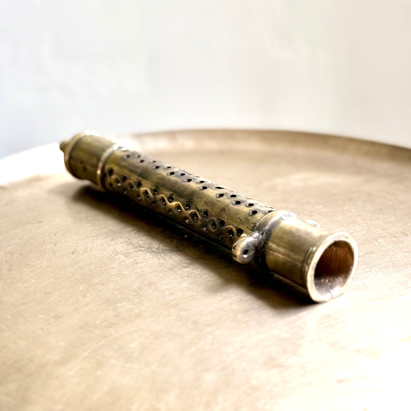 Vintage Brass Jaali Mughal Farhman Holder - Rajasthan