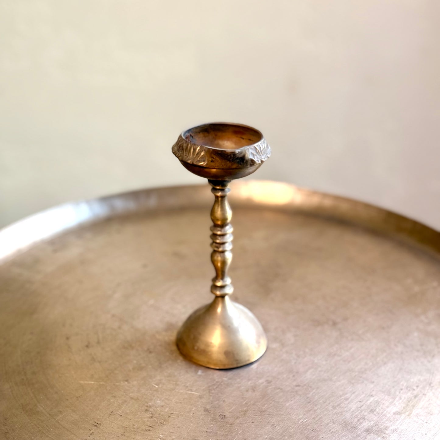  Pair of Brass Bowl Lamps