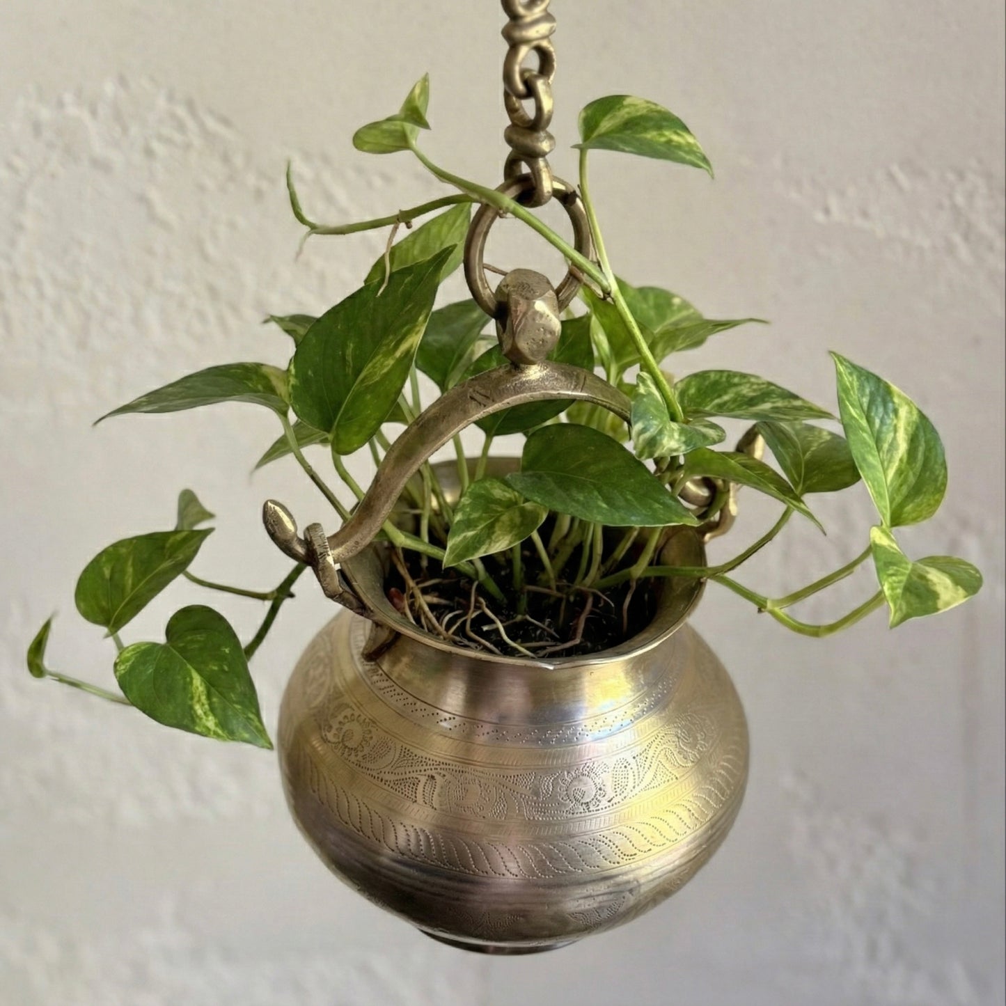 Vintage Brass Hanging Pot