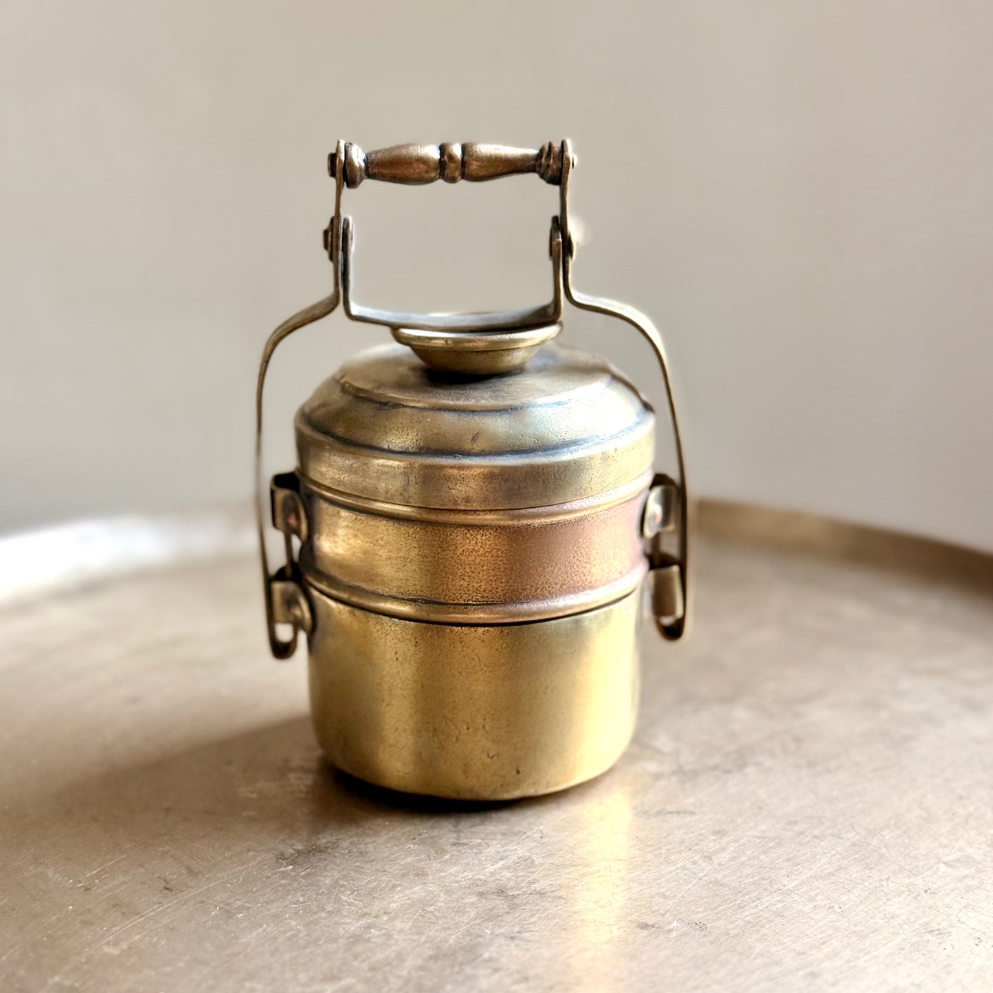 Vintage Brass Mini Tiffin Box – Rare Collectible