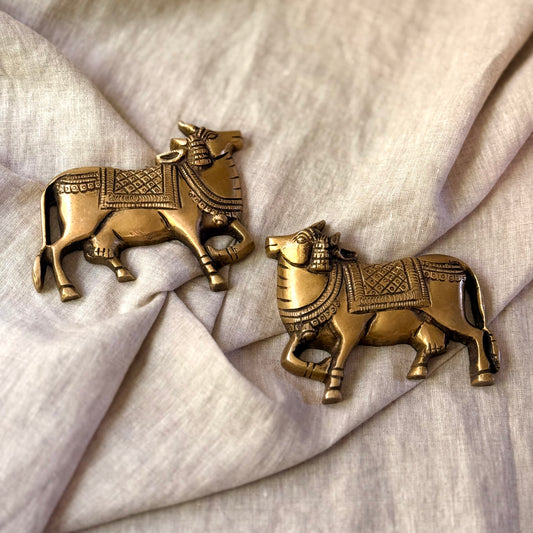 Sacred Brass Nandi Pair