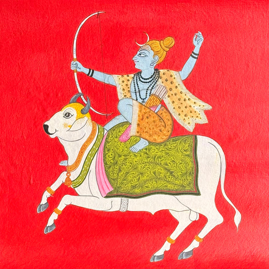 The Celestial Rider — Kangra School of Miniature Painting