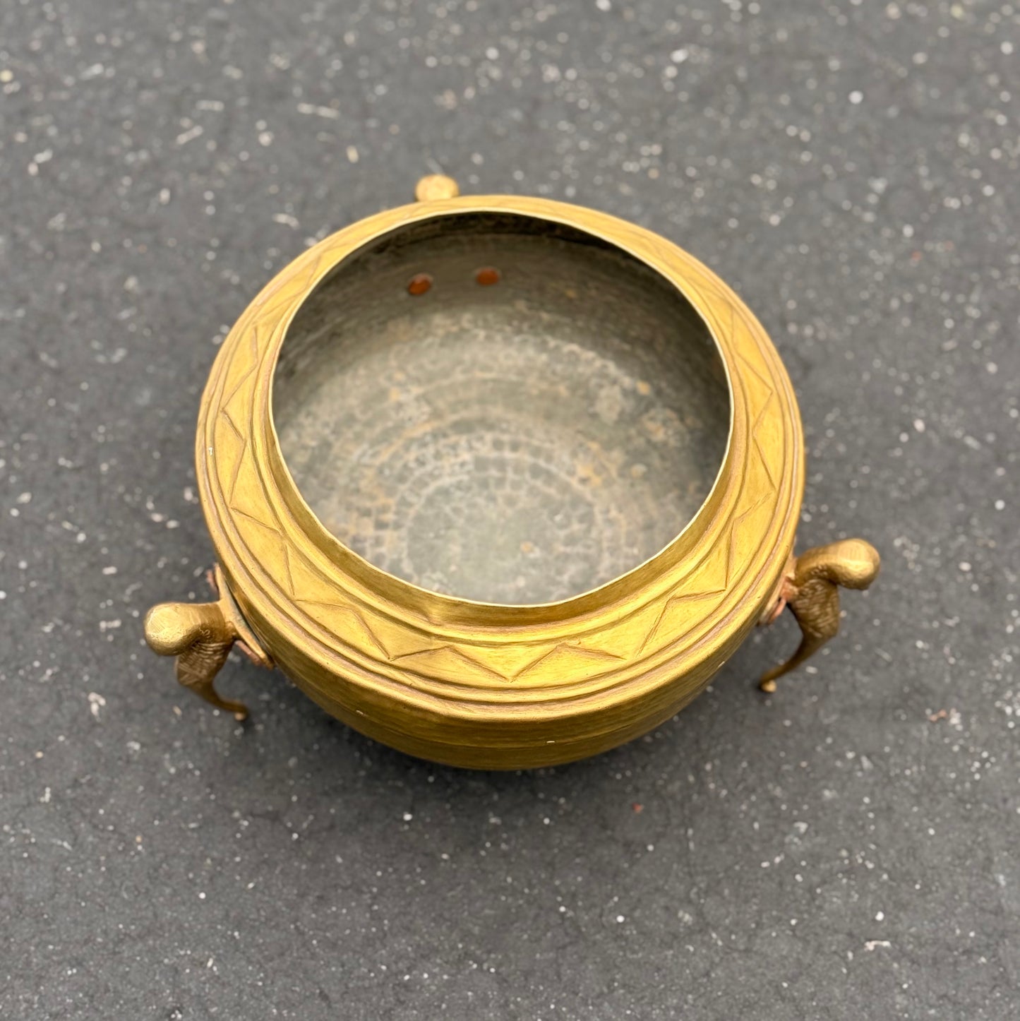 Antique Brass Footed Planter