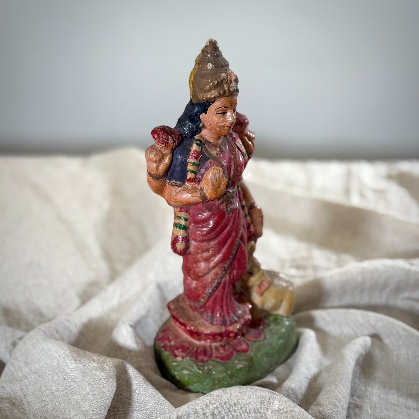 Antique Gajalakshmi Golu Doll — Ravi Varma Inspired (Circa 1940s)