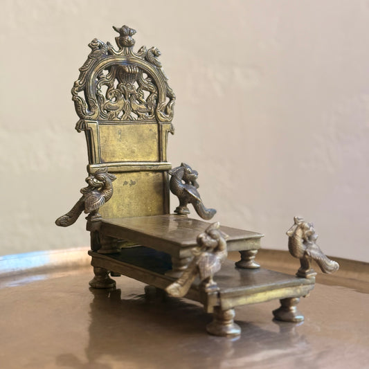 Rare Vintage Brass Singhashan