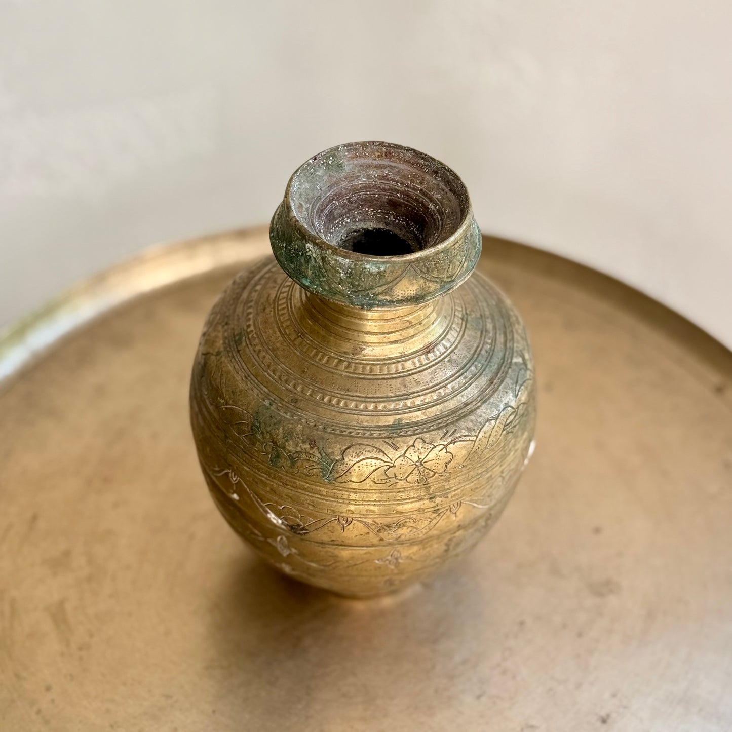 Rare Vintage Hand-Etched Kalash