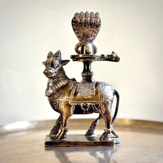 Nandi Statuette with Naga