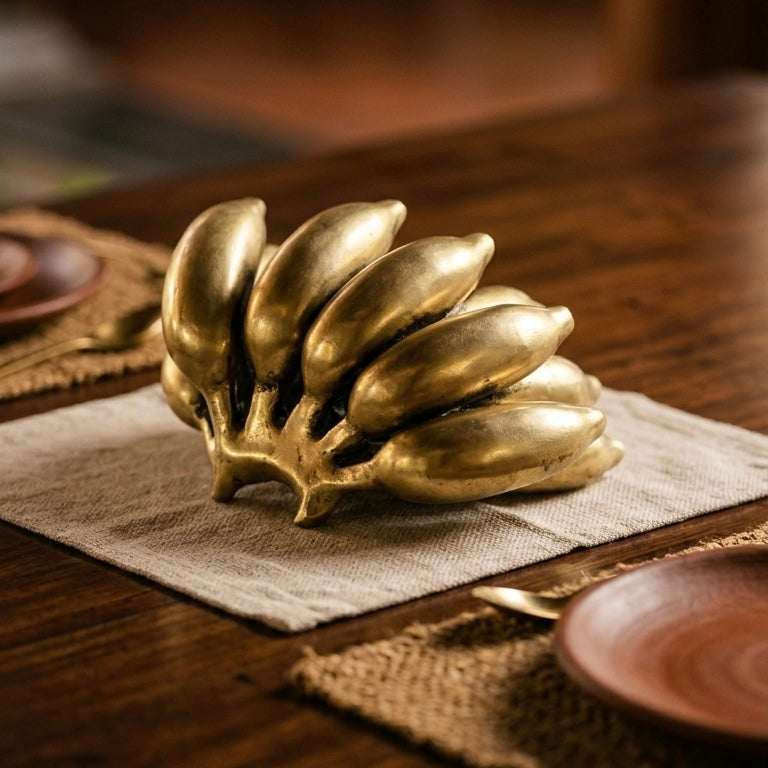 Brass Banana Bunch Sculpture