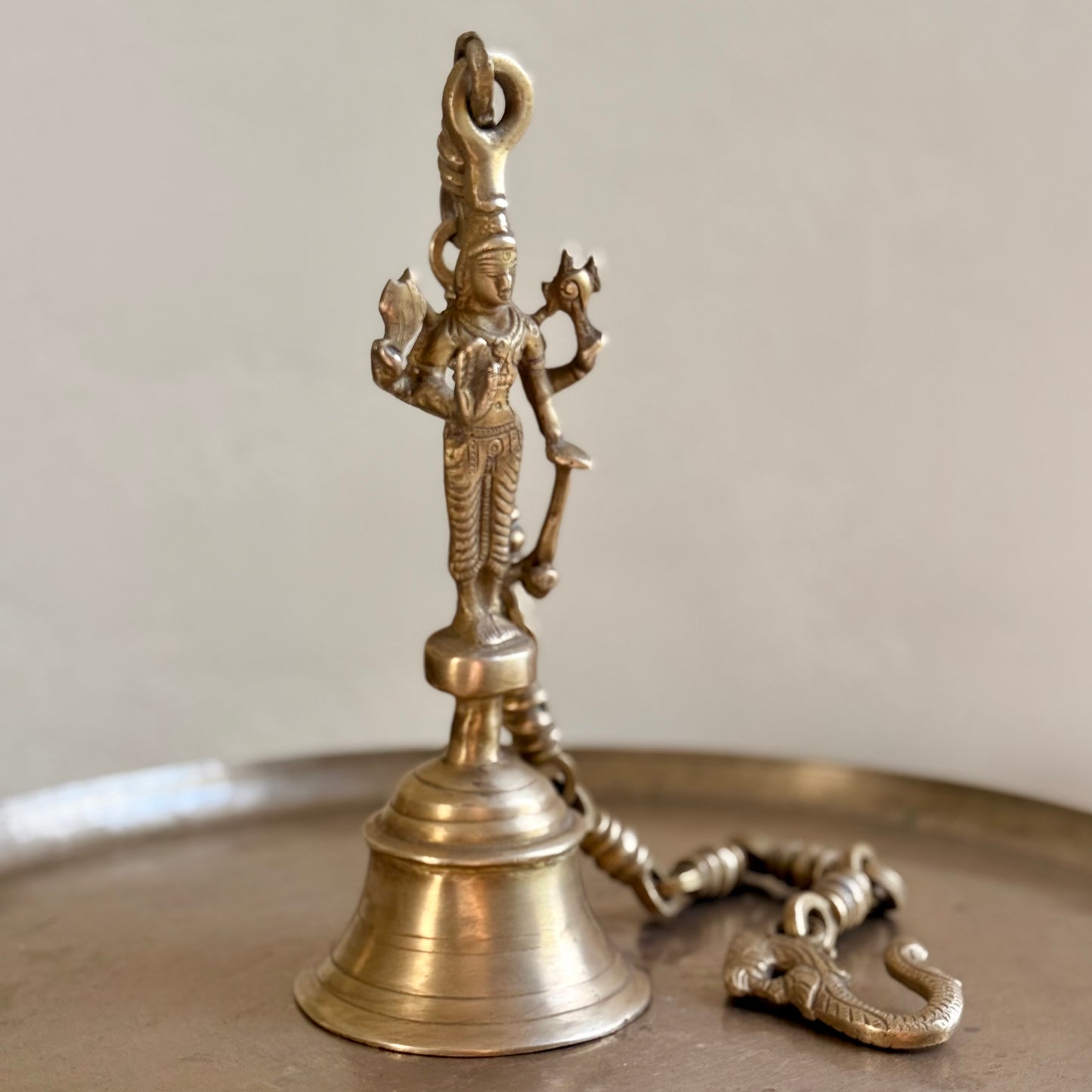 Vishnu Hanging Bell – Handcrafted Brass Temple Bell