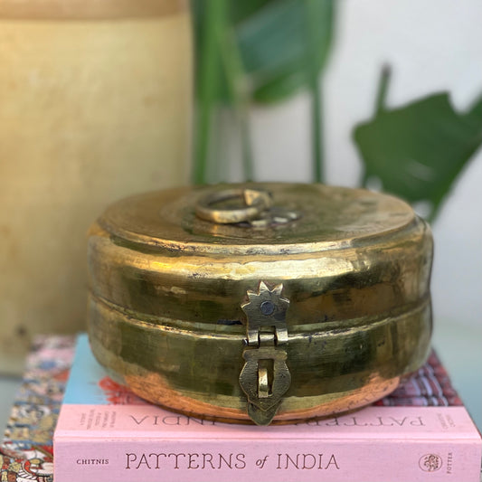 Vintage Brass Chapati Box 9”