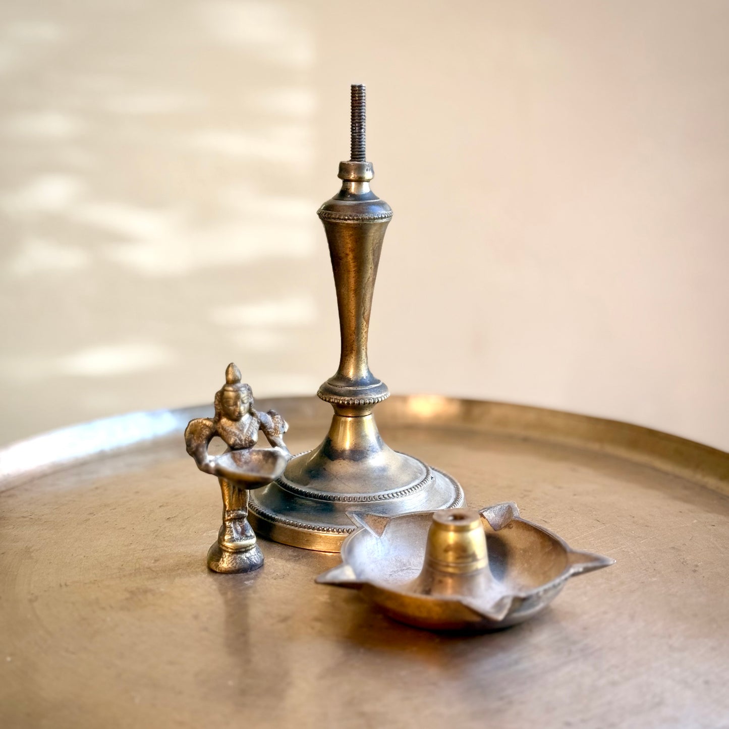 Brass Diya with Pavaai Vilakku on Top