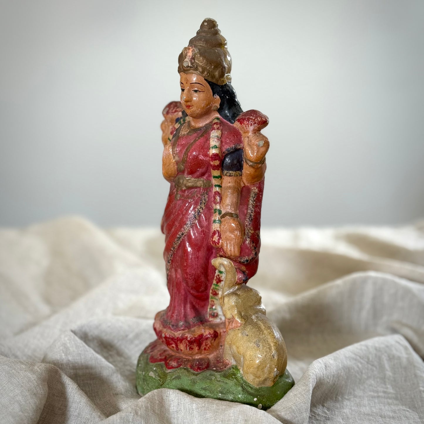 Antique Gajalakshmi Golu Doll — Ravi Varma Inspired (Circa 1940s)
