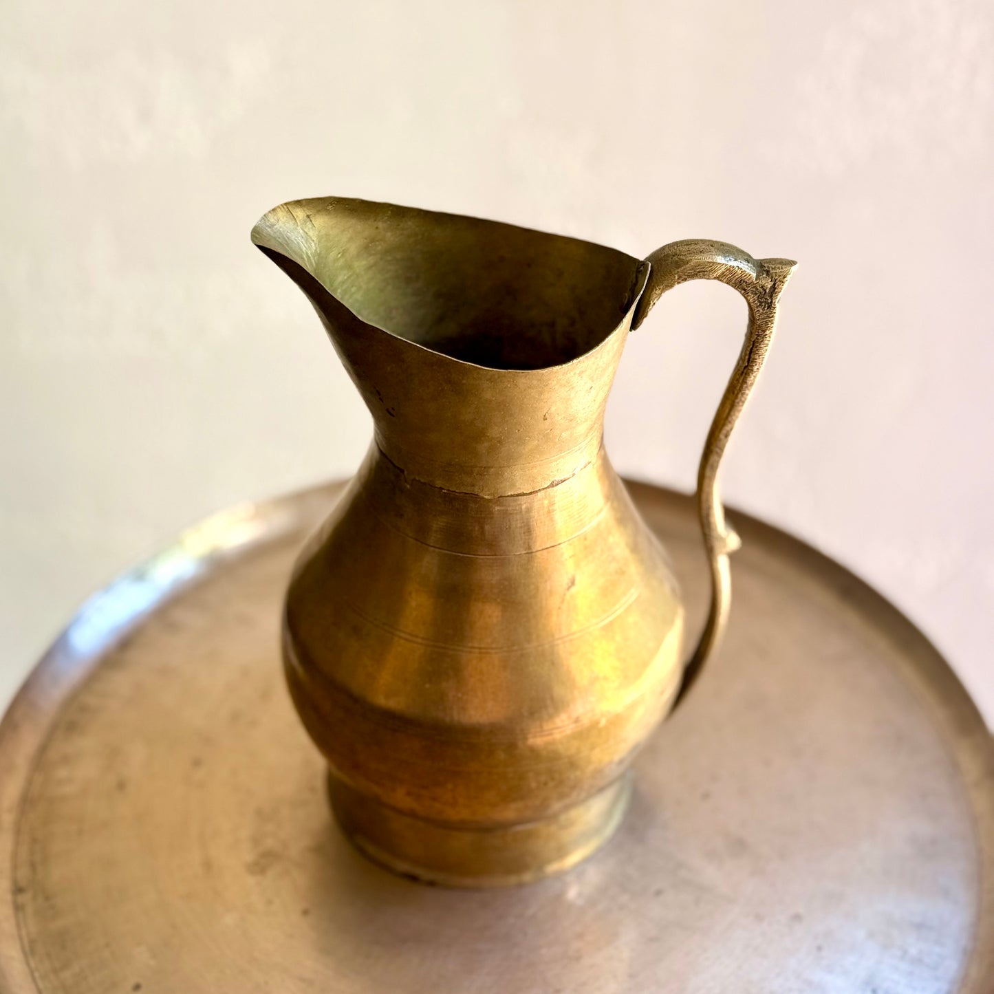 Vintage Handcrafted Brass Water Jug