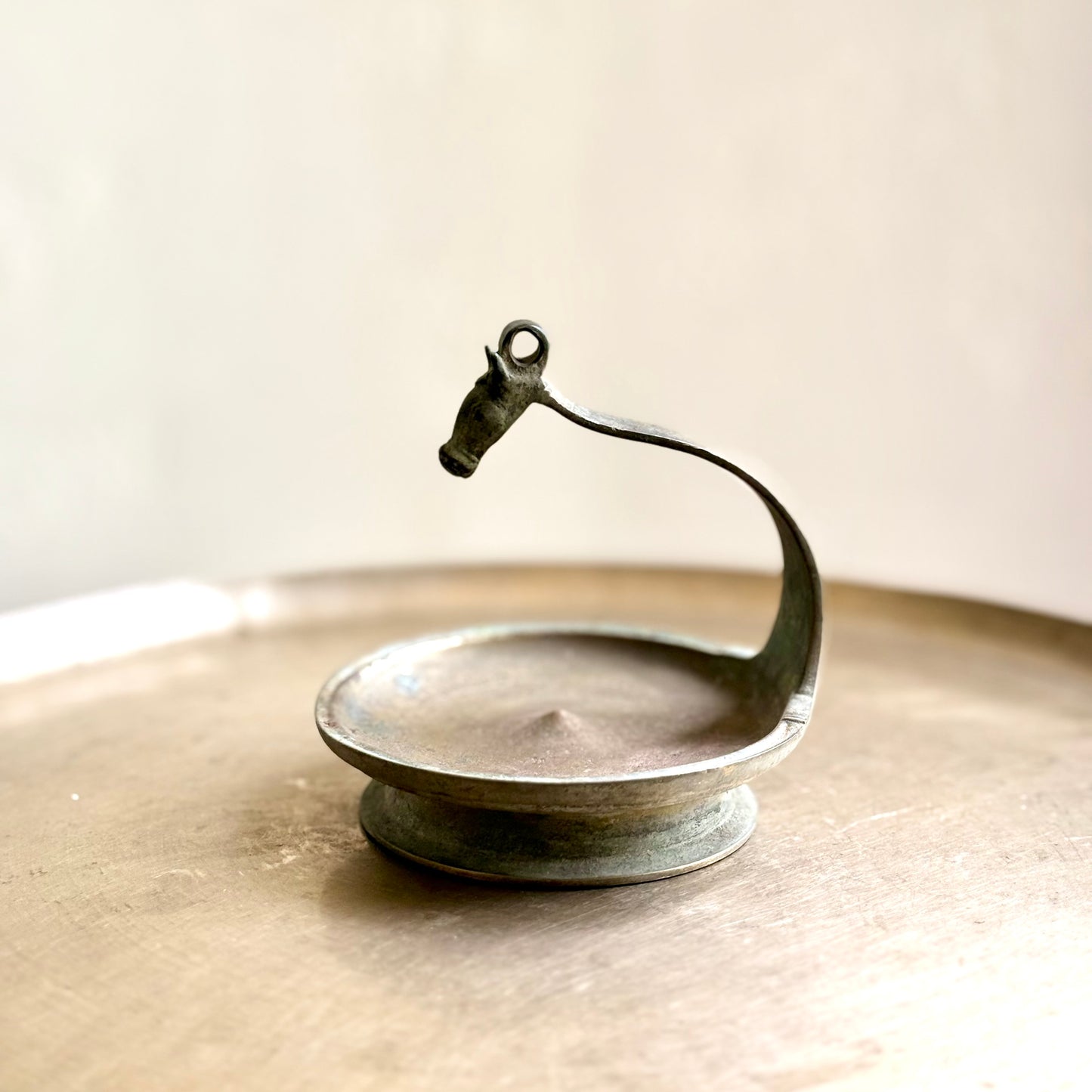 Antique Bronze Kuthira Vilakku - Kerala (Mid 20th Century)