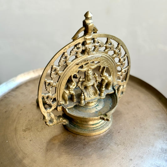 Vintage Gajalakshmi Hanging Oil Lamp