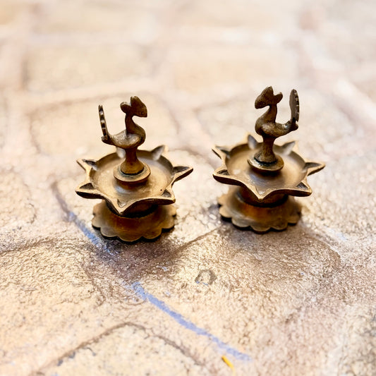Pair of Vintage Peacock Diyas