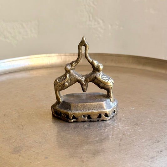 Twin-Elephant Brass Foot Scrubber (Vajri)