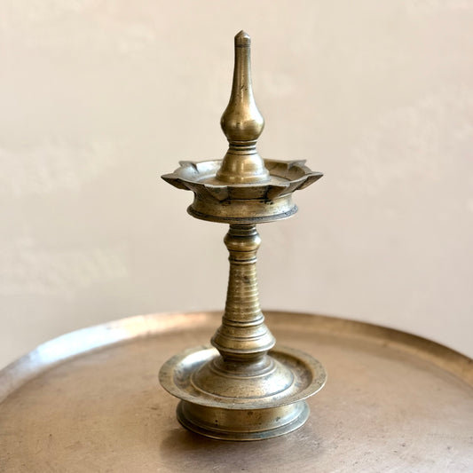 Antique Nilavilakku with Seven Wicks – Traditional Kerala Temple Oil Lamp