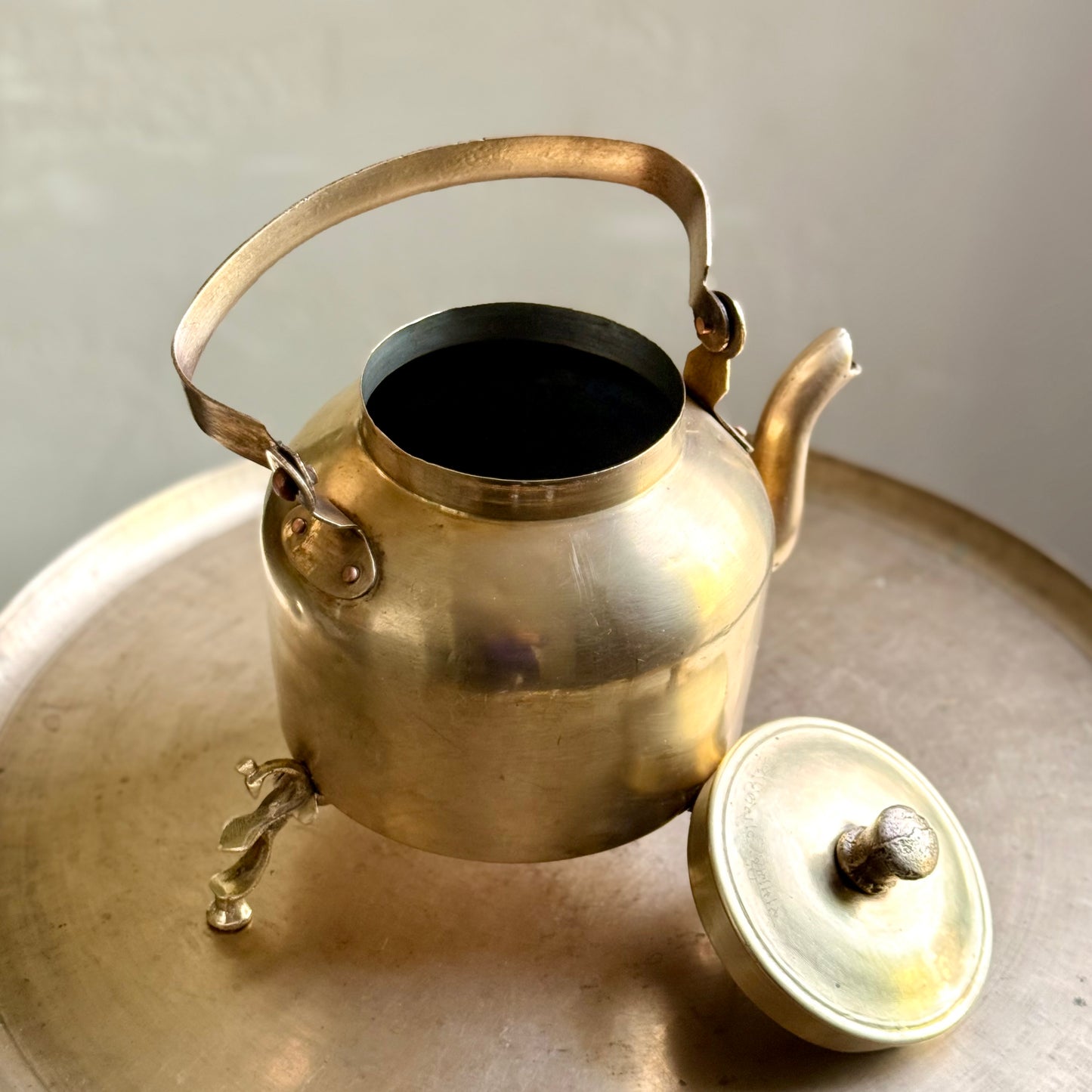 Vintage Brass Tea Kettle