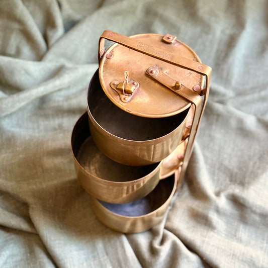 Vintage Brass Tiffin Carrier - A Rare Find