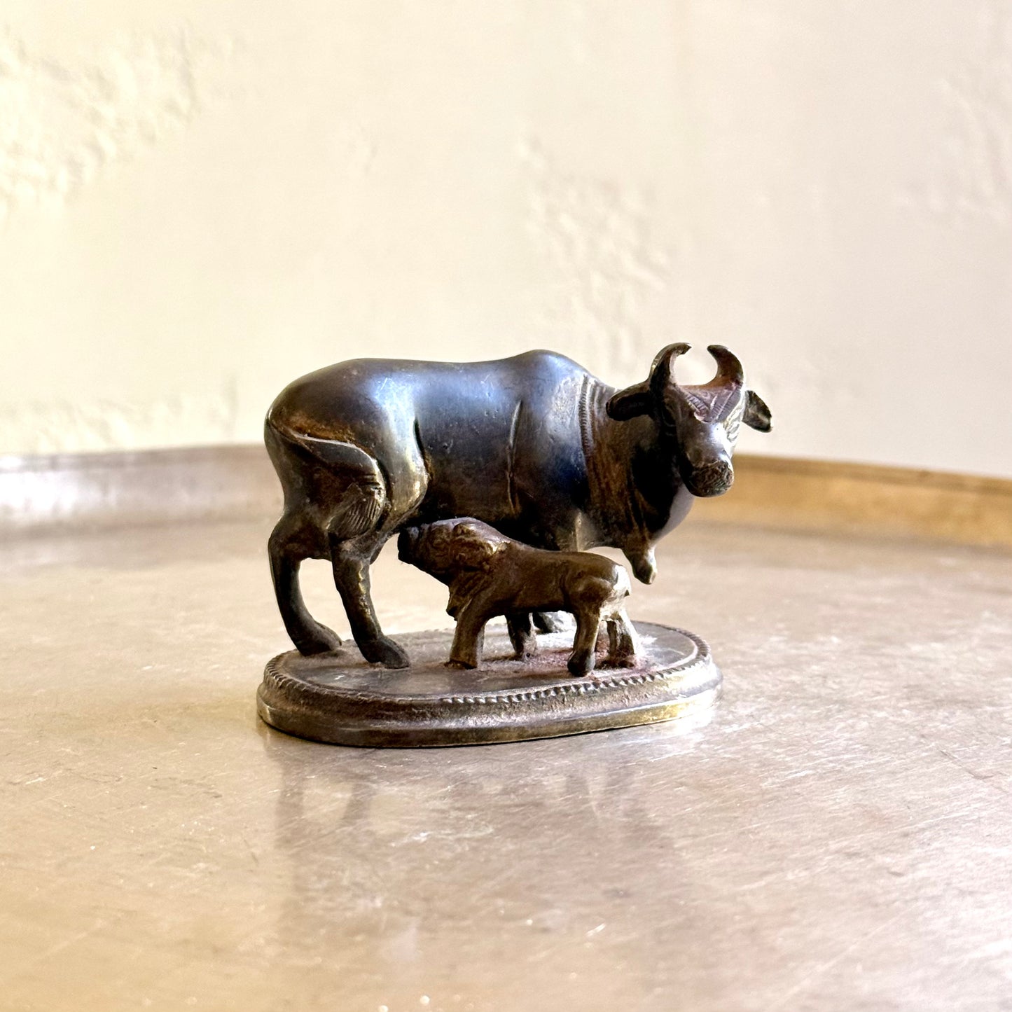 The Sacred Mother: Handcrafted Brass Kamadhenu