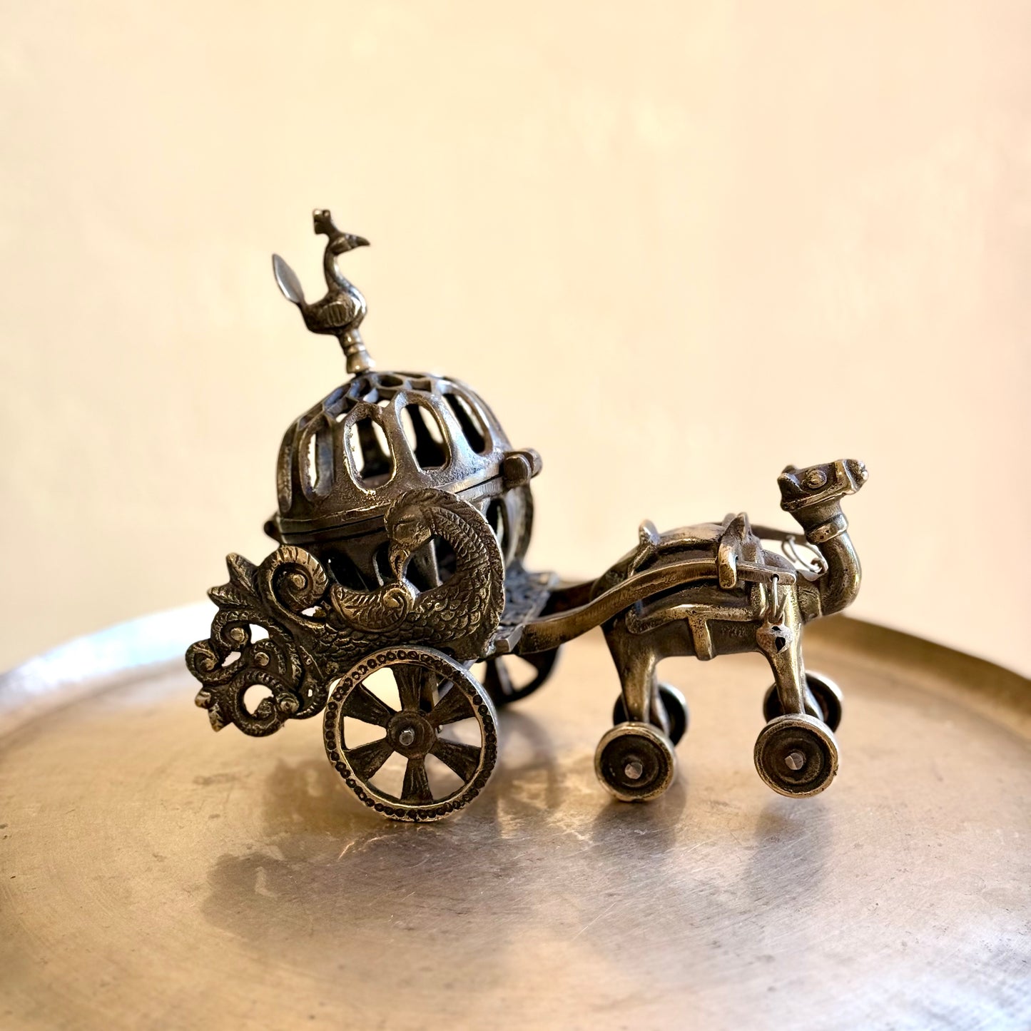 Brass Camel Chariot Dhoopdaan