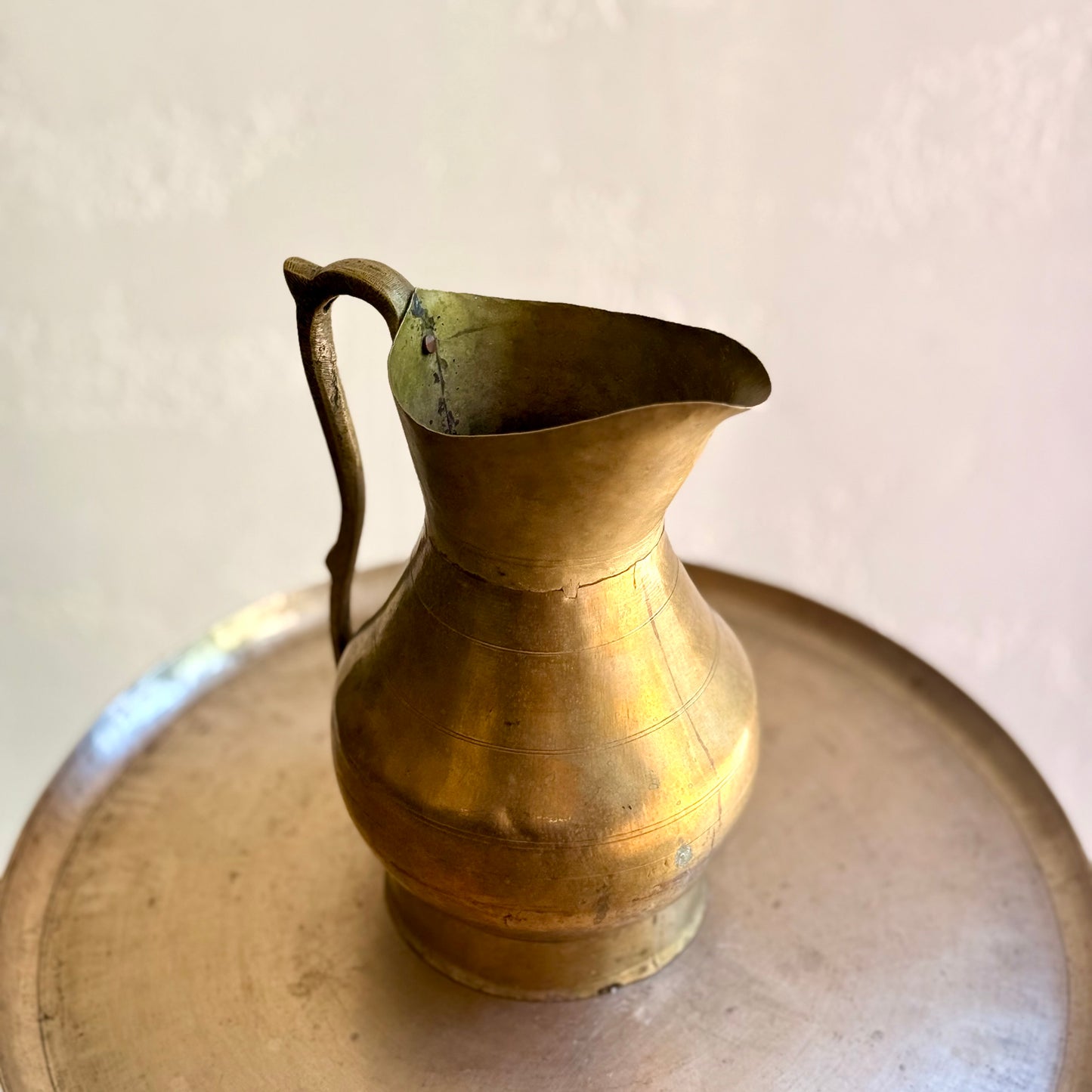 Vintage Handcrafted Brass Water Jug