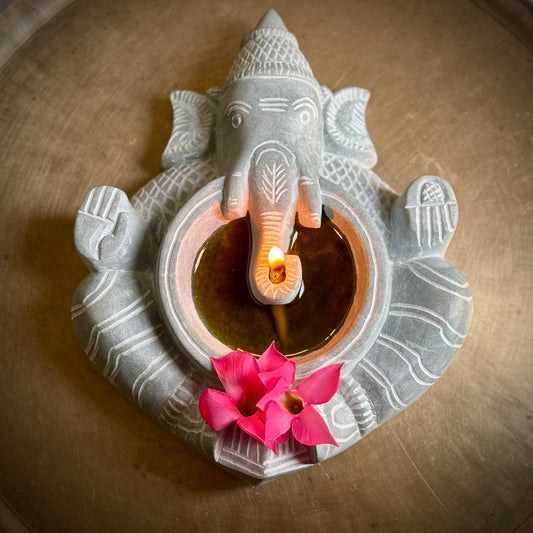 Ganesha Diya with Urli Design