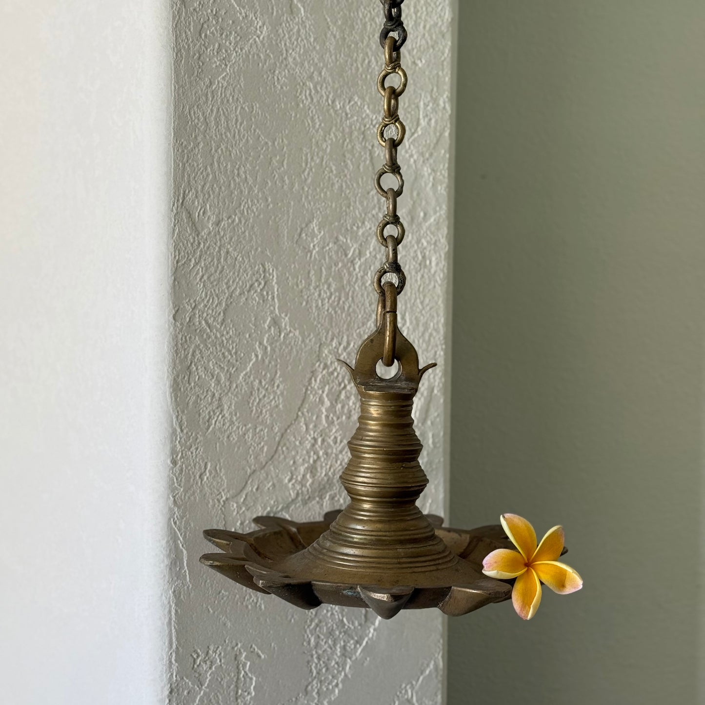 Rare 11-Wick Bronze Hanging Lamp
