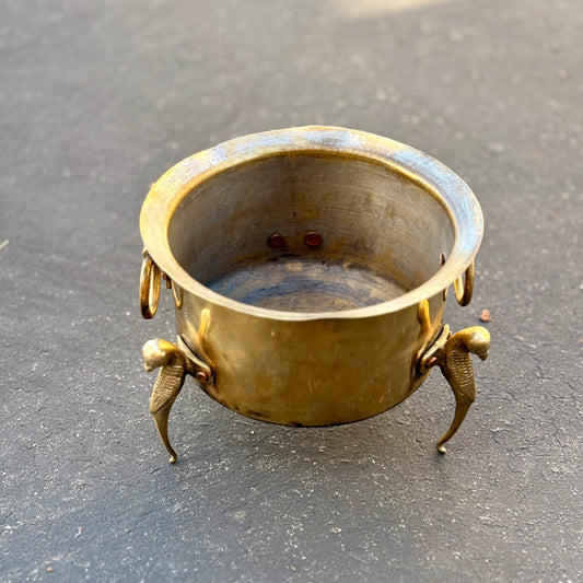 Antique Brass Parrot-Legged Vessel