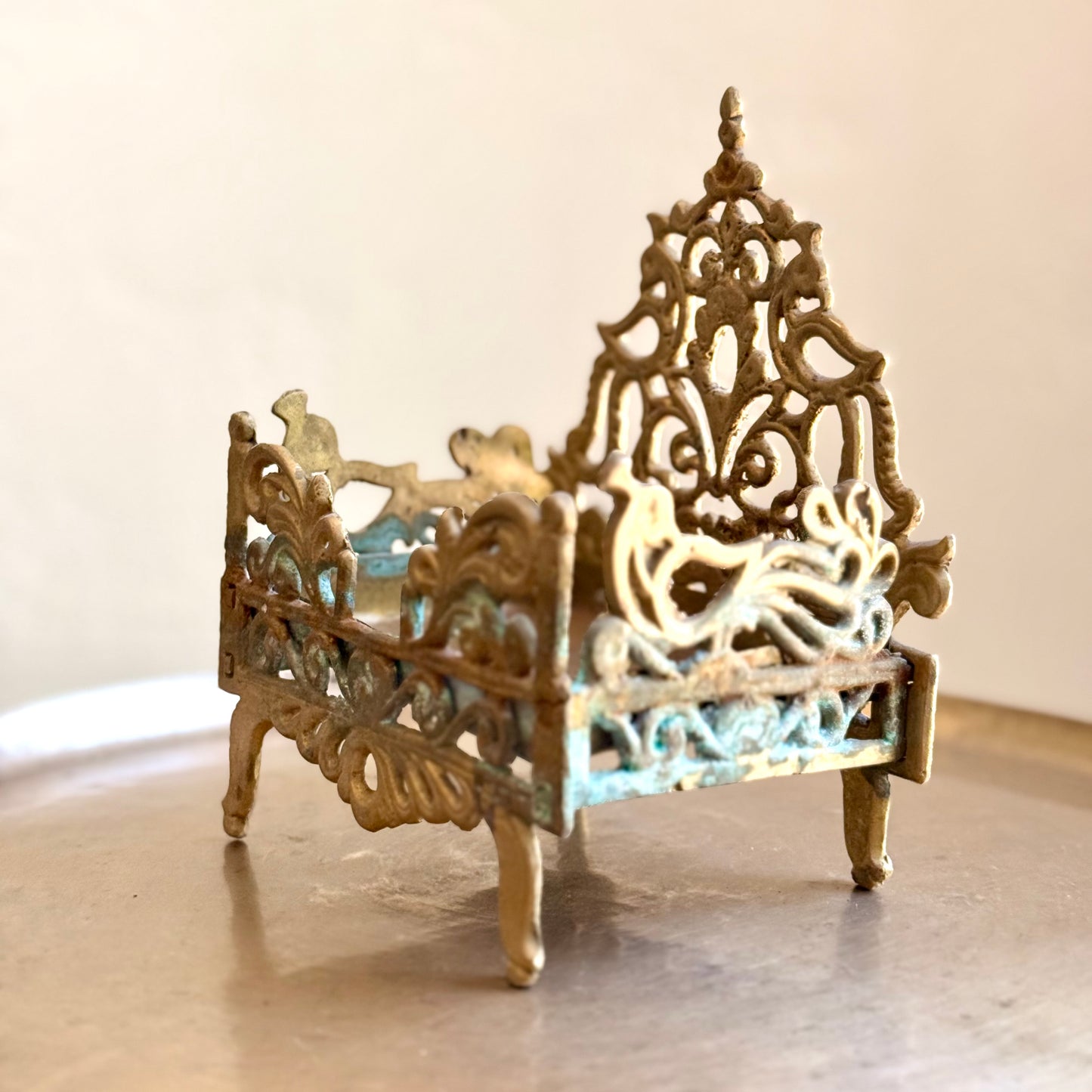 Vintage Brass Singhashan - Rajasthan (Mid 20th Century)